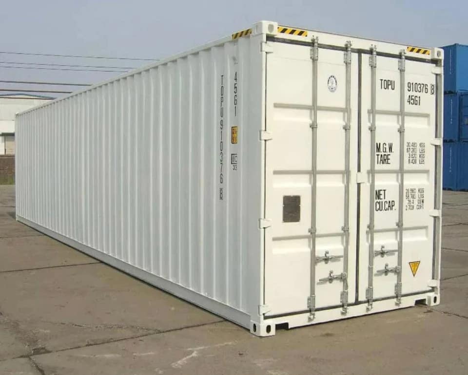 contenedor marítimo blanco de 40 pies – nuevo
